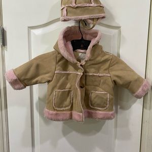 Baby Girl Jacket 12 Months, Faux Suede Jacket and 6 - 12 month matching hat